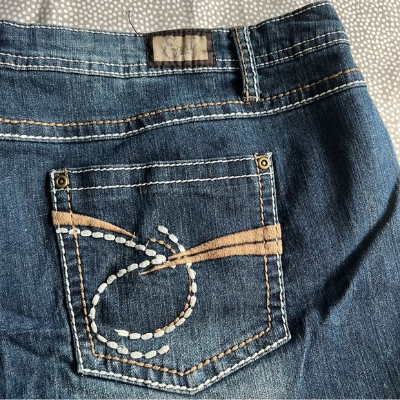 Earl Jean plus size jean shorts in medium dark denim with stretch + full pockets - Picture 7 of 12
